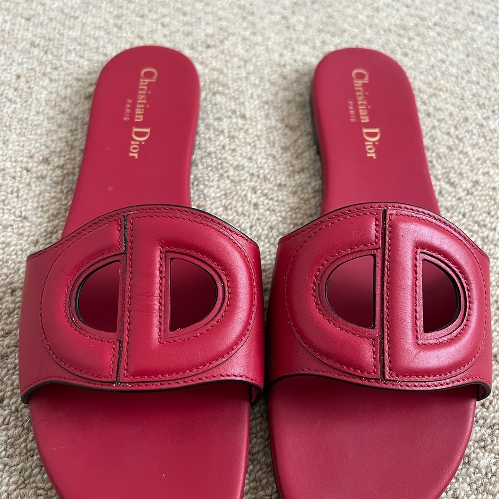 Dior Bold Red Slide Sandals